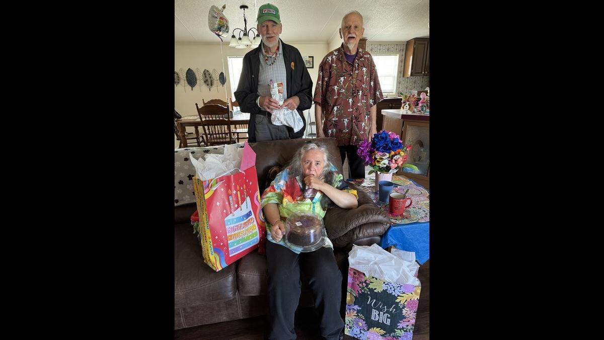 From left, Billy, Linda (seated) and Gary Sweet are seen in this undated photo. The siblings’ home was destroyed in the May 16, 2025, tornadoes that touched down in southeastern Kentucky. Linda Sweet, 72, and Gary Sweet, 71, both died as a result, while Billy was hospitalized.
