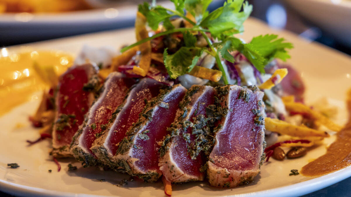 The Seared Ahi Tuna appetizer ($20.95) at Firebirds Wood Fired Grill, a new Lexington contemporary restaurant, opening June 16 in Hamburg.