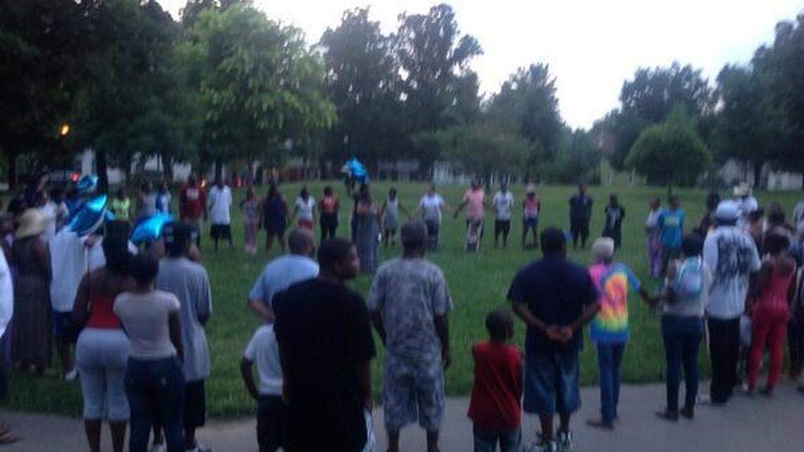 Family and friends of Charles Wright gathered Monday (June 23, 2014) at Duncan Park for a candlelight vigil | Photo by Justin Madden