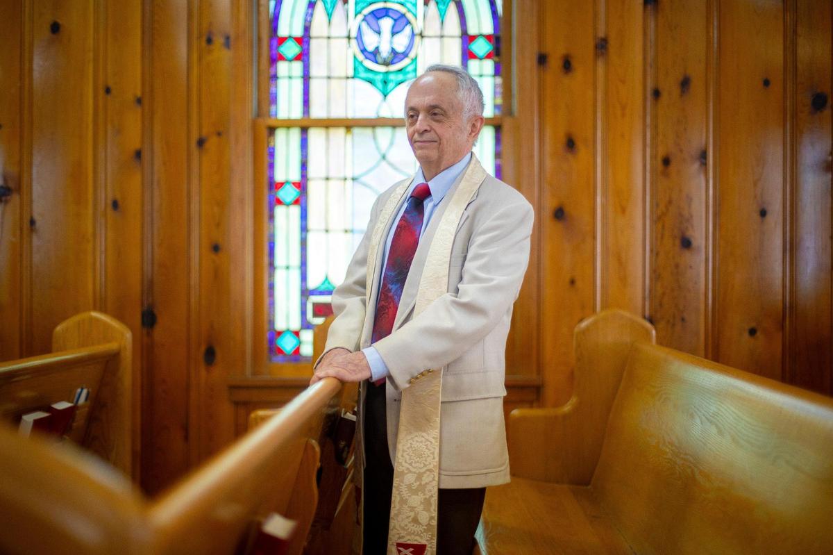 Rev. Chuck Waugaman poses for a portrait at Monterey Christian Church (Disciples of Christ) in Owen County, Ky., on Sunday, June 19, 2022.