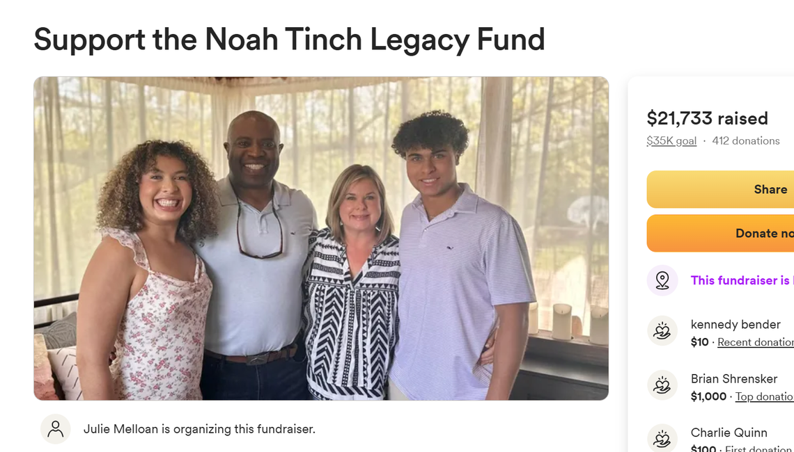A GoFundMe account was set up to show support for the family of Noah Tinch, right. Noah’s father said he died while fly fishing in Colorado.