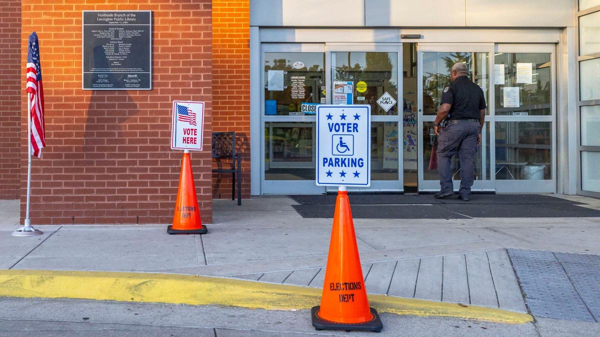 Voters can cast their ballots at Lexington Public Library’s Northside Branch in Lexington, Ky., on Tuesday, May 21, 2024.