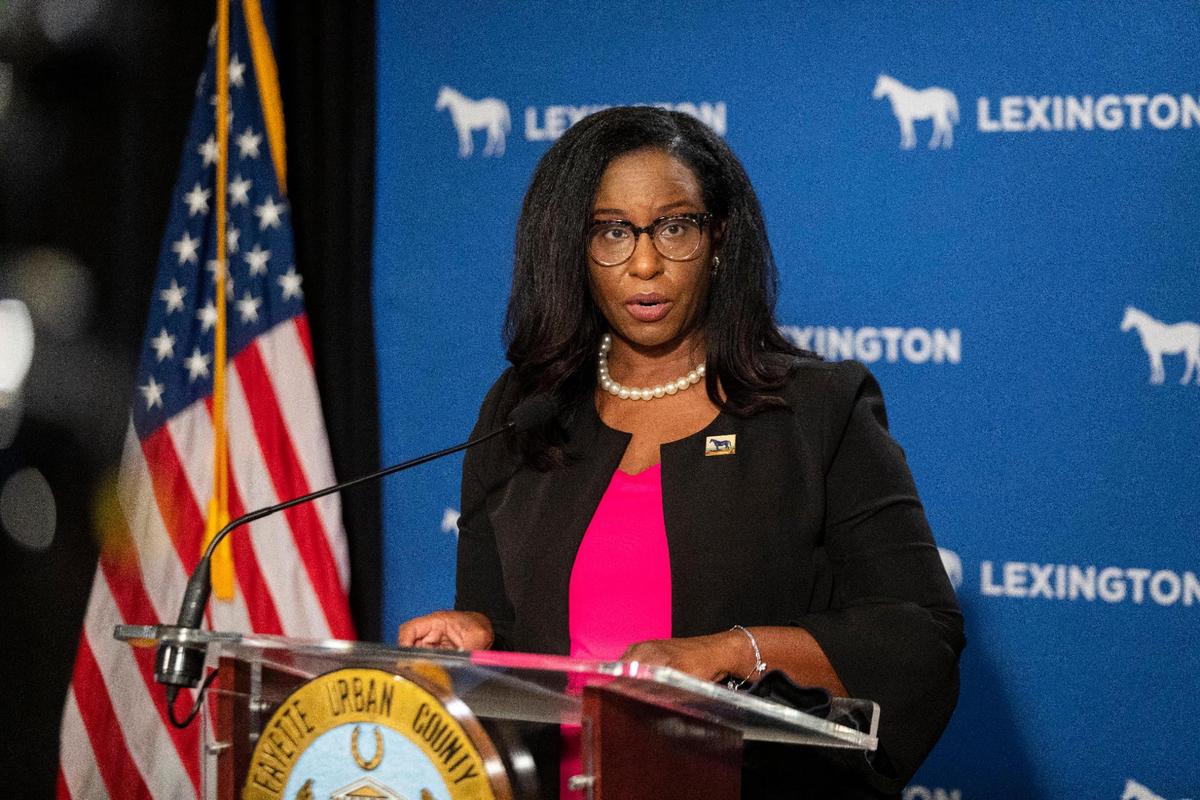 Lisa Higgins-Hord speaks after being appointed by Lexington Mayor Linda Gorton to the Lexington-Fayette Urban County Council in Lexington, Ky., Tuesday, August 11, 2020. “It’s amazing to be called to service,” Higgins-Hord said.