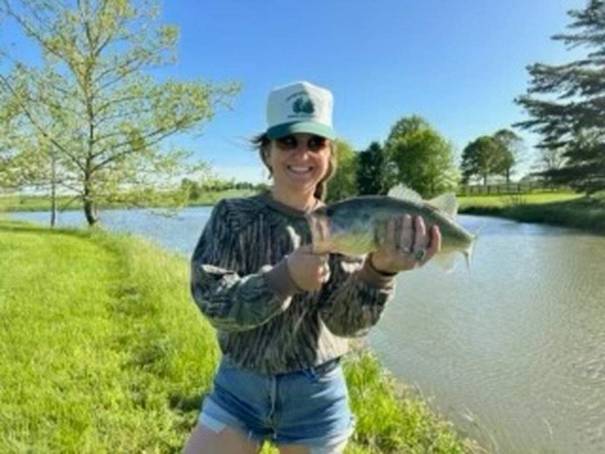 Musician Kelsey Waldon joined the winning bidders of a Fishin’ with a Musician experience on the Hancock family’s Stone Farm, which raises Thoroughbreds.
