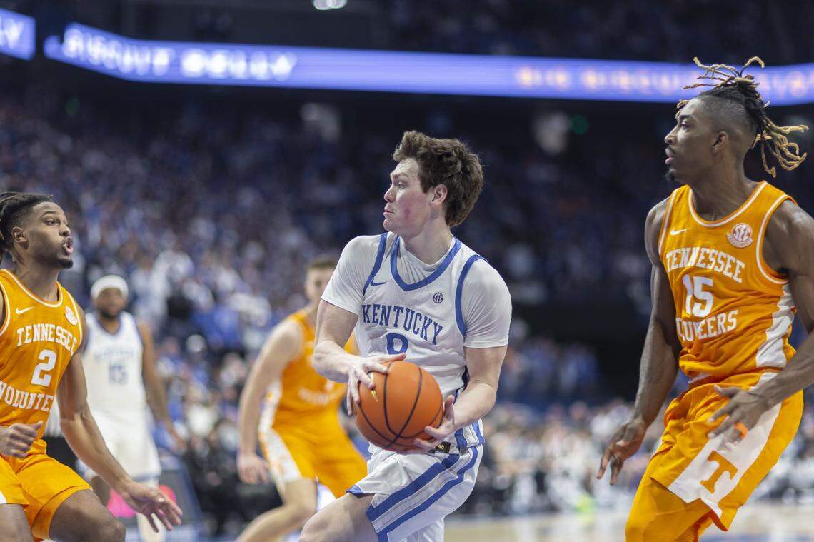 Kentucky forward Trent Noah shot 33.3% from 3-point range as a freshman, knocking down 12 of his 36 attempts from deep.