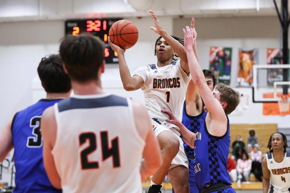 Armelo Boone (1) scored 21 points for Frederick Douglass before being ejected late in Wednesday’s game.