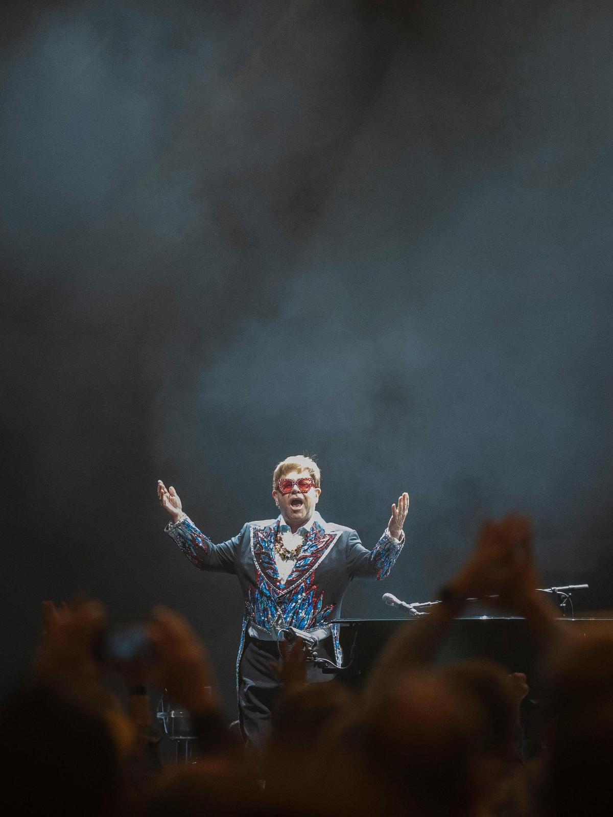 Elton John performs at Rupp Arena in Lexington, Ky., on Saturday, April 9, 2022.