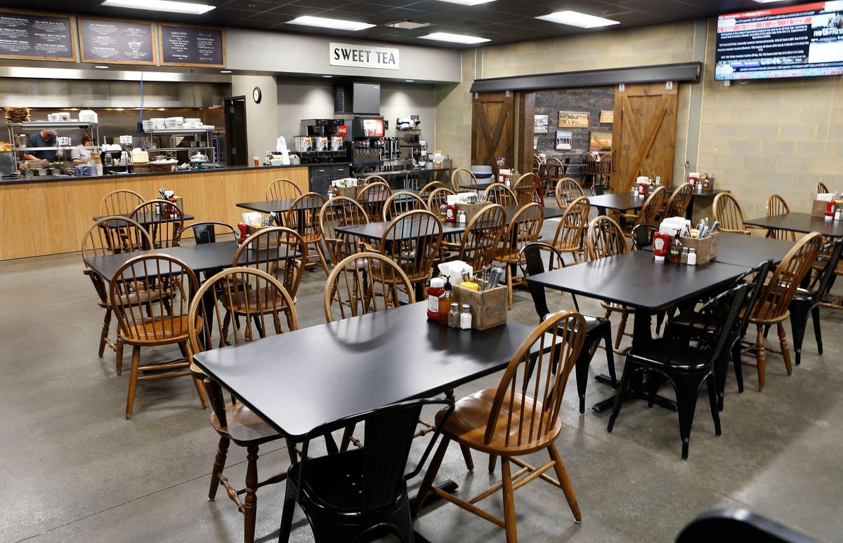 The dining room at Hayden’s Stockyard Eatery, 4561 Ironworks Pike.