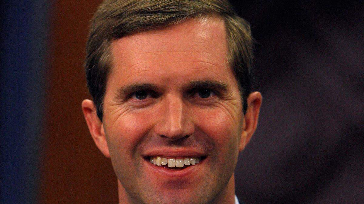 Andy Beshear, Democratic candidate for attorney general, prior to a debate on Kentucky Tonight at the KET studios in Lexington, Ky., Monday, October 12, 2015. Photo by Matt Goins