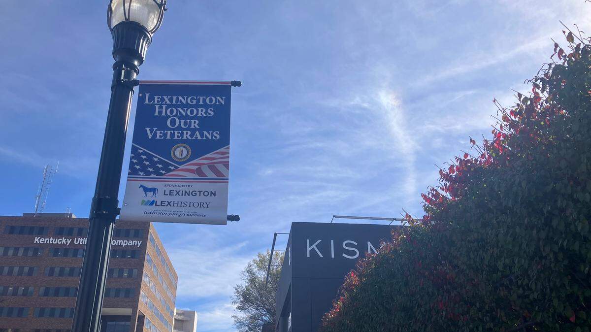 Lexington unveils new program banner program honoring 24 Fayette County veterans. The new banners are along Vine Street in downtown Lexington.
