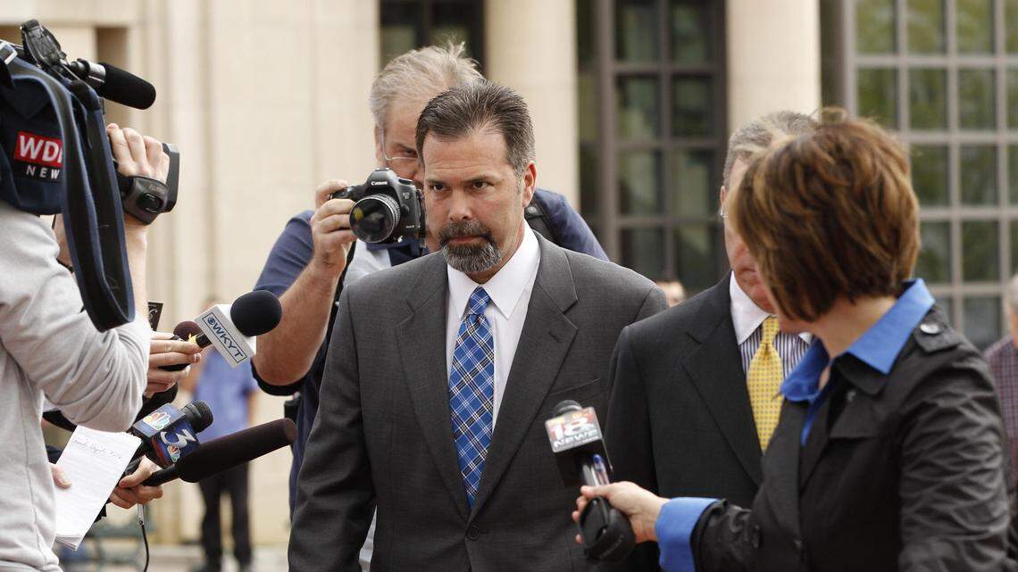 Media swarmed former agriculture commissioner Richie Farmer.