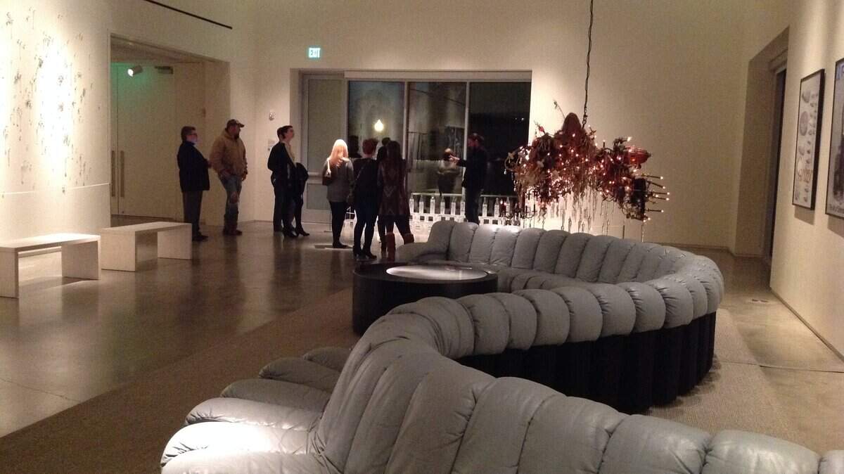 The 21c Museum Hotel is open to the public 24/7, and people come in for evening guided tours of the modern art. "Art is what drives us," said the Bentonville facility's Emmanuel Gardinier