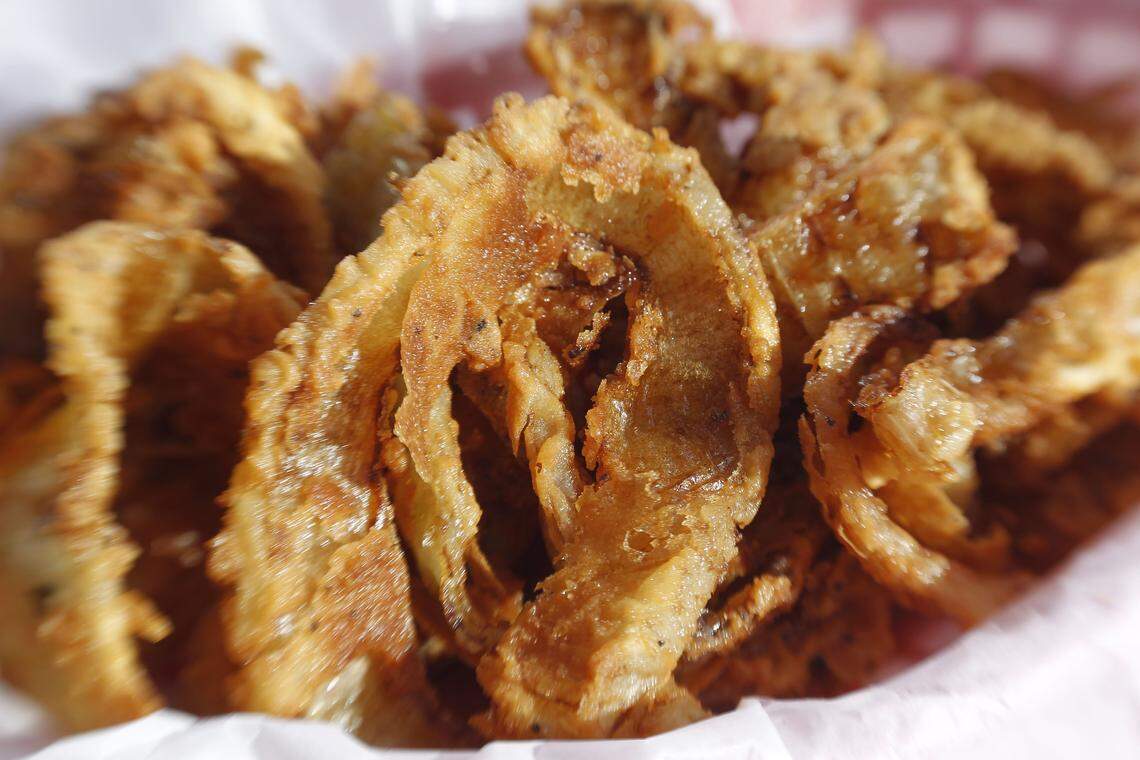 The onion rings at Billy’s Bar-B-Q, May 7, 2013. The popular appetizer was lightly battered.
