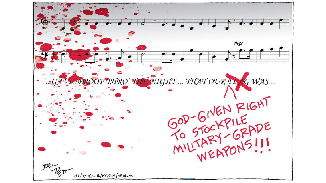 Joel Pett: Another deadly day of freedom on guns