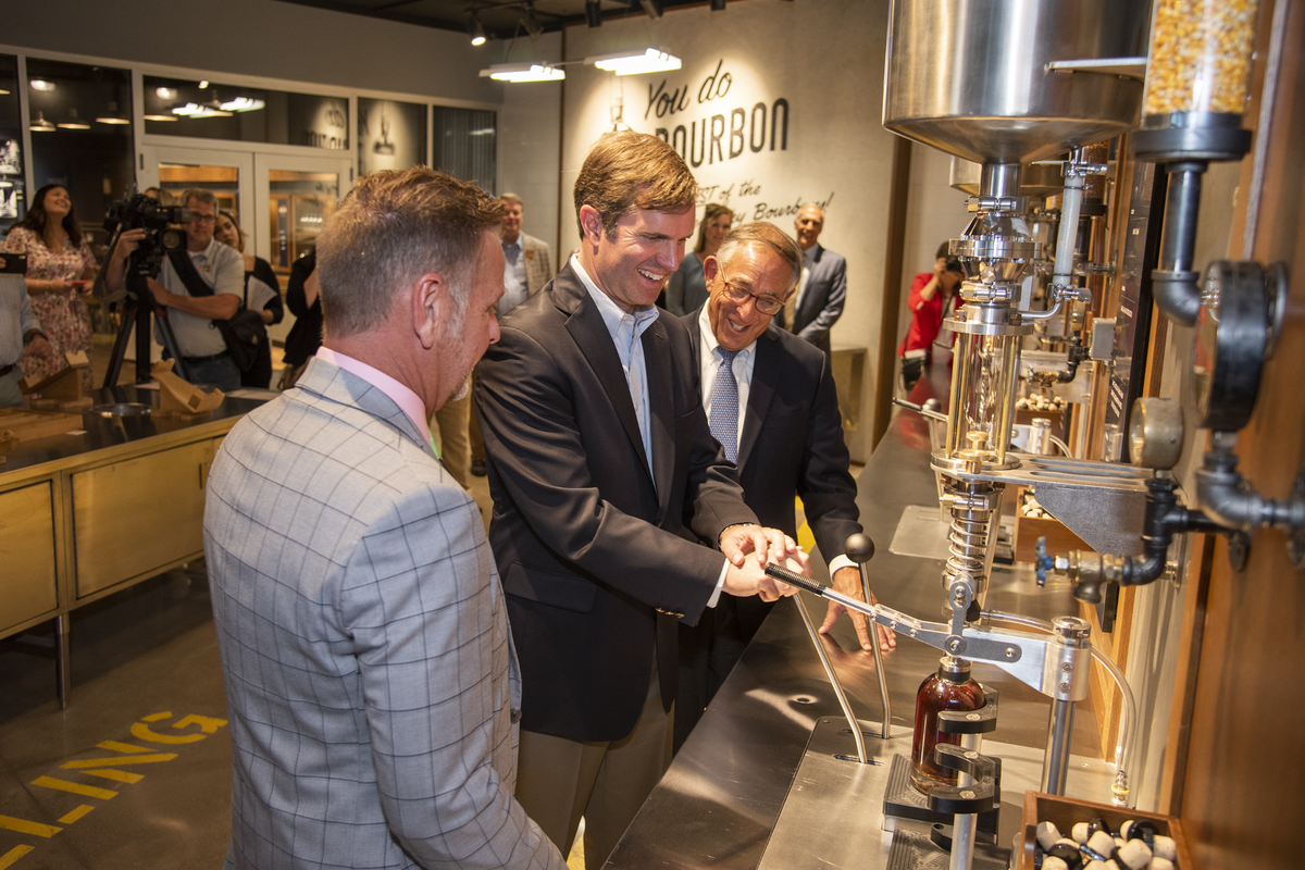 At the official ribbon cutting on June 14, Gov. Andy Beshear toured the You Do Bourbon lab at the Heaven Hill Bourbon Experience, bottling his own bourbon.