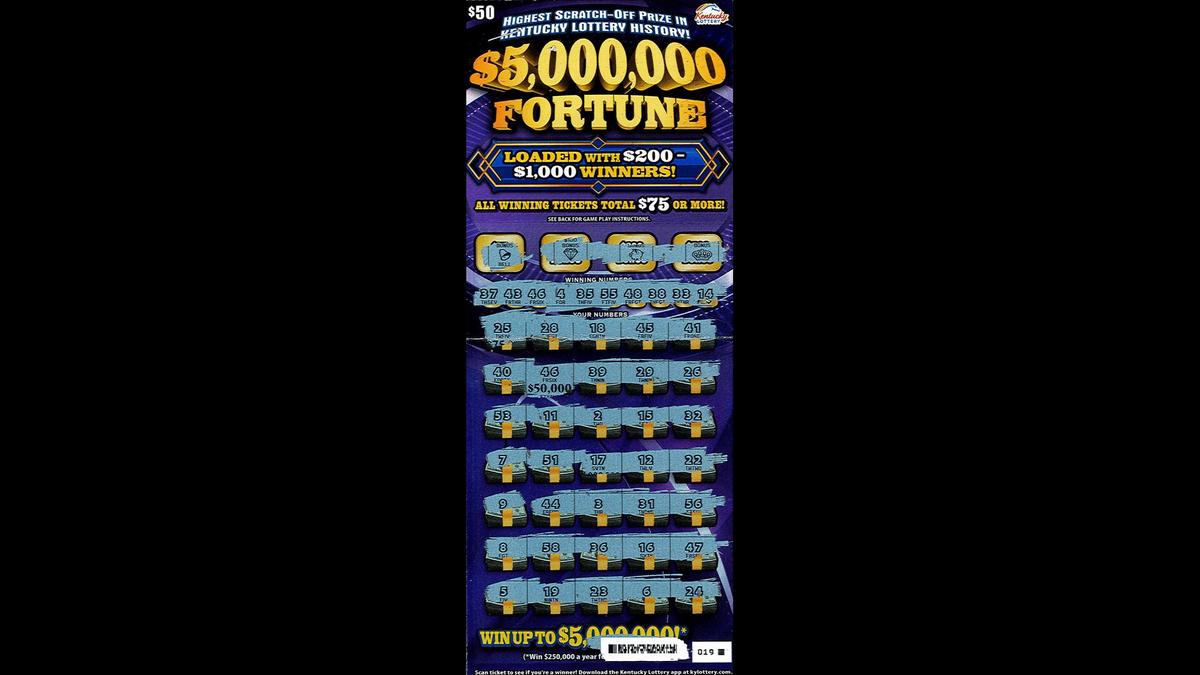 An Oldham County man won $50,000 playing a new Kentucky Lottery scratch-off game. His winning ticket is pictured here.