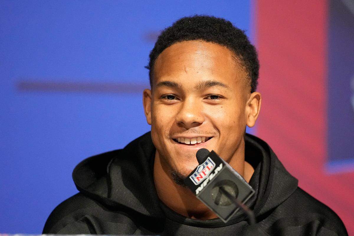 Kentucky wide receiver Wan’Dale Robinson addressed questions from the media during the NFL scouting combine in Indianapolis on Wednesday.