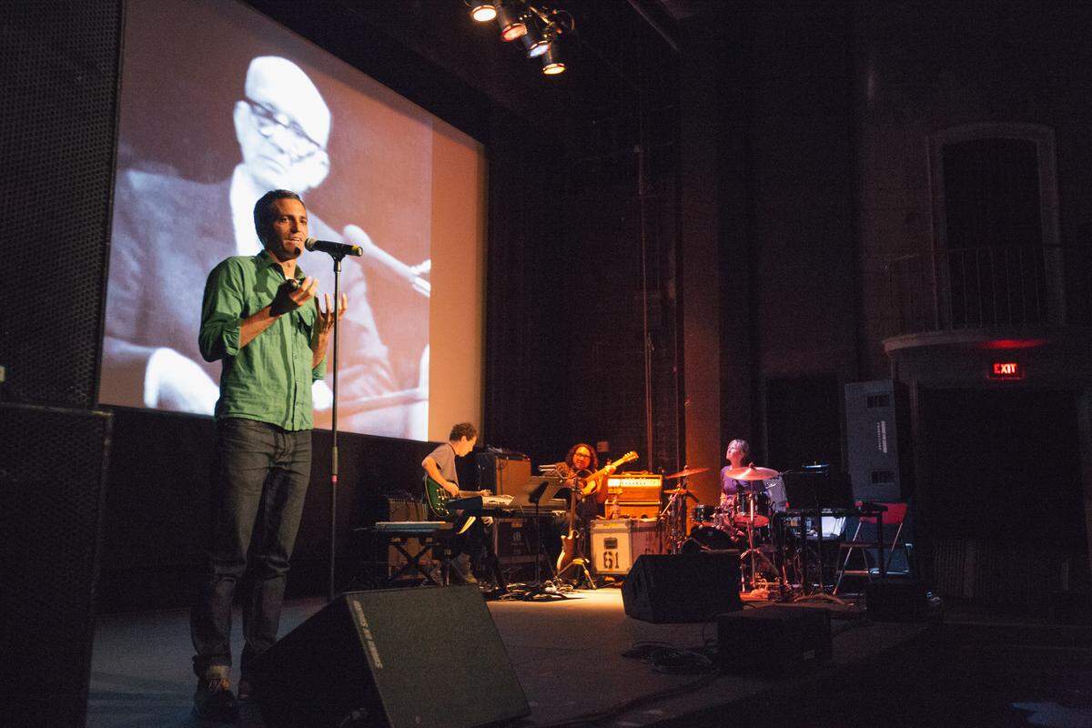 Filmmaker Sam Green and Yo La Tengo will perform for “The Love Song of R. Buckminster Fuller” at the Singletary Center for the Arts on Friday.