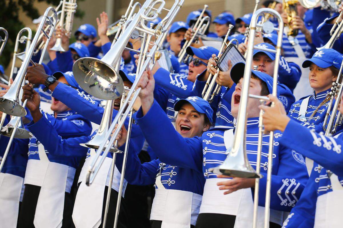 Members of the Kentucky Marching Band participated in the Cat Walk last season at Kroger Field before UK beat Eastern Kentucky 27-16.