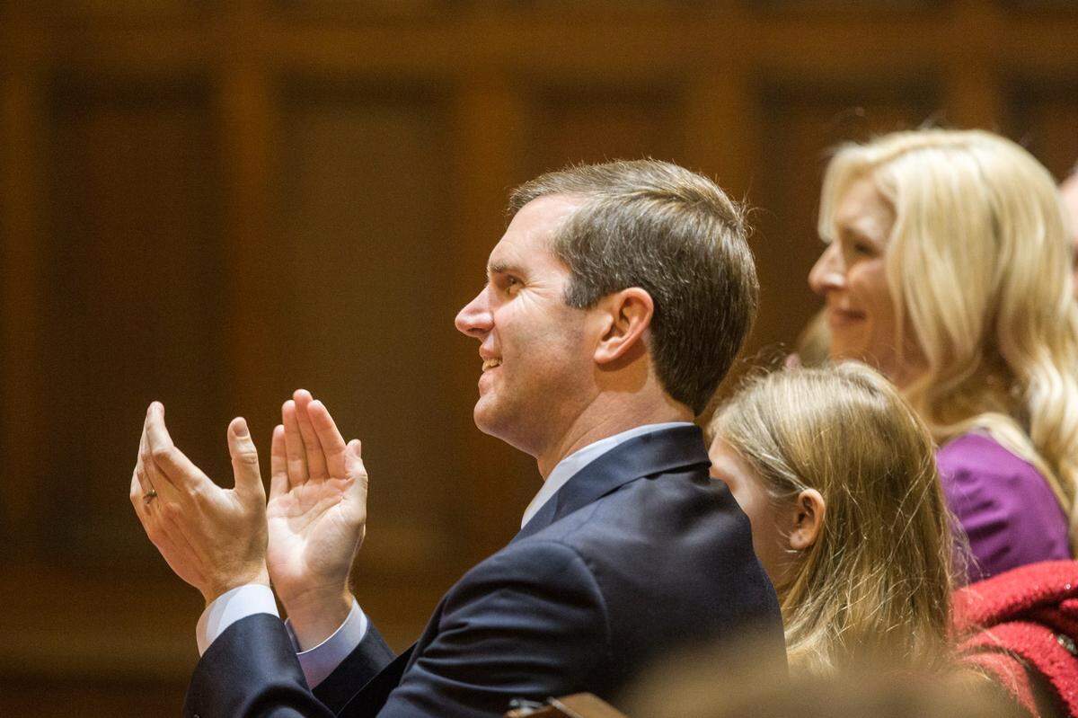 Kentucky Gov. Andy Beshear at the Inagural Worship Service at First Christian Church in Frankfort on Dec. 10, 2019.