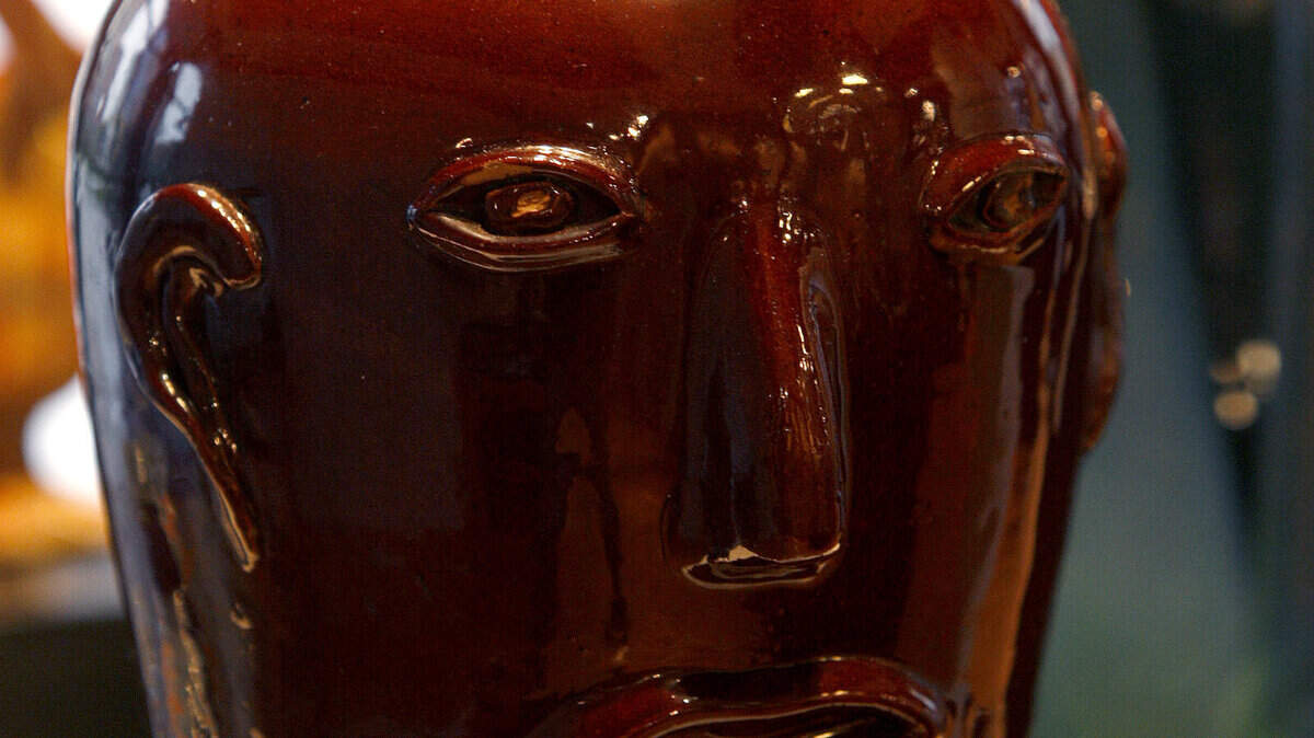 This pitcher was made by Bybee Pottery. Six generations of Cornelisons have made pottery in Kentucky. 