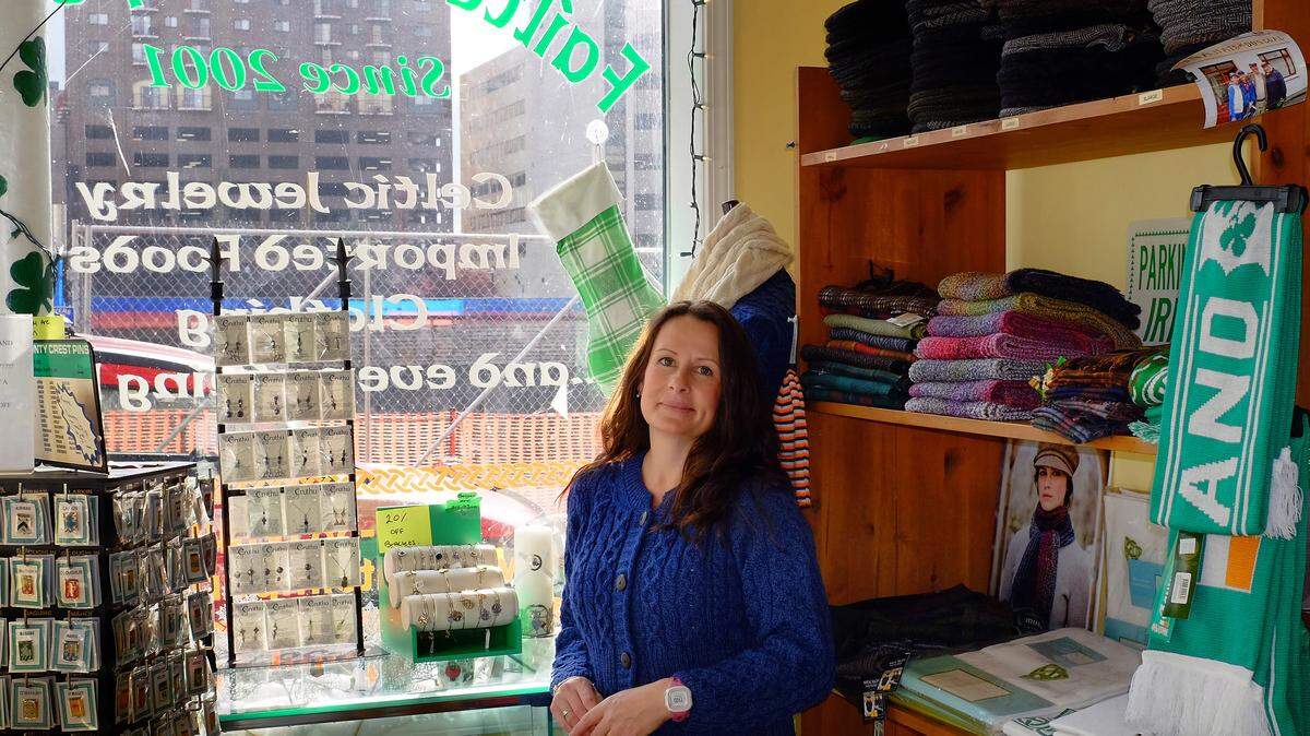Liza Hendley Betz opened Fáilte Irish Imports in 2001. She has found herself surrounded by long-term construction projects at both of her downtown locations.  