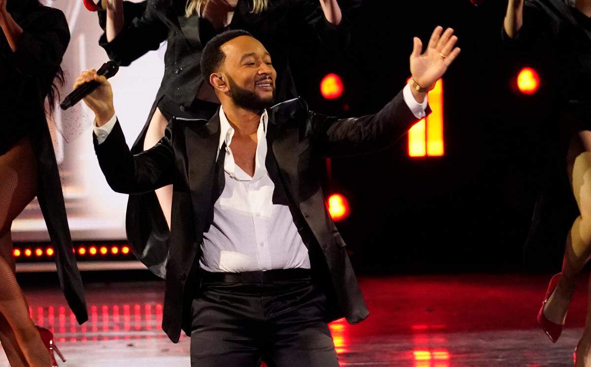 John Legend, an uncle of Kentucky football player Anthony Brown, performs at the 23rd annual Latin Grammy Awards on Nov. 17, 2022, in Las Vegas.