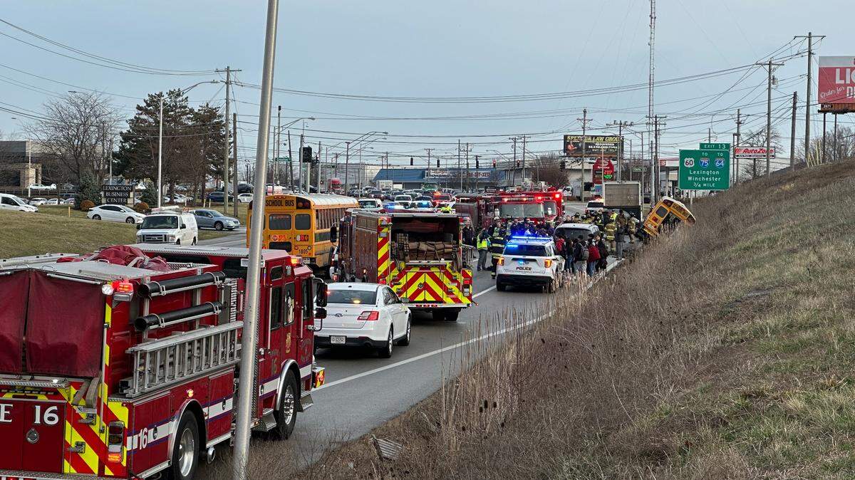 A Fayette County school bus ran off the road in an accident Wednesday morning. Officials initially reported there were no injuries.