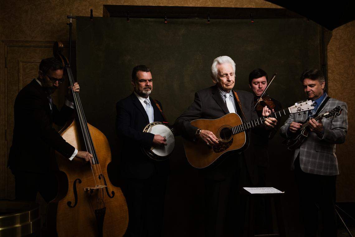 Del McCoury Band, from left: Alan Bartram, Rob McCoury, Del McCoury, Christian Ward and Ronnie McCoury