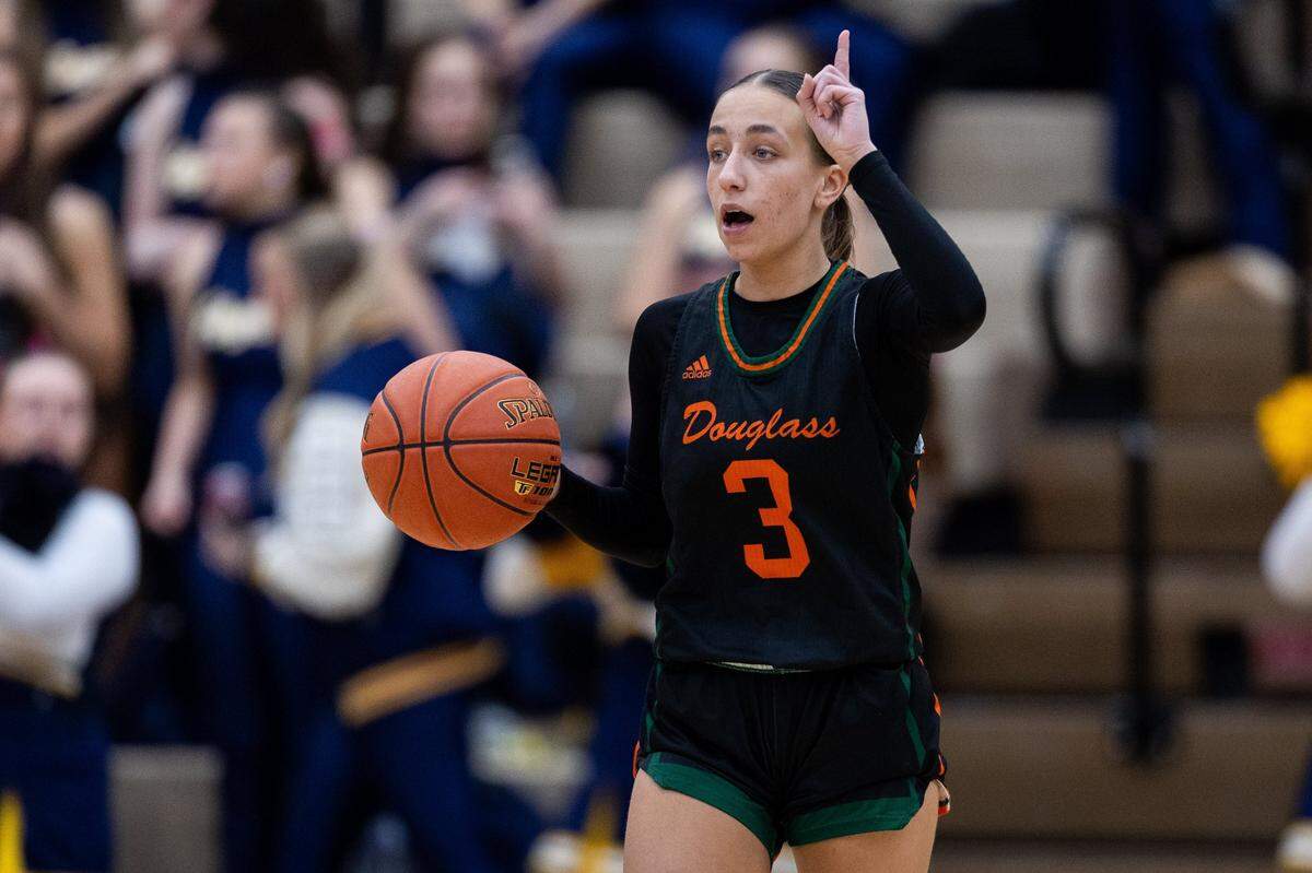 Kate Baker, the only senior on the Frederick Douglass roster, will have to sit out this week’s state tournament after suffering a season-ending knee injury Feb. 18.