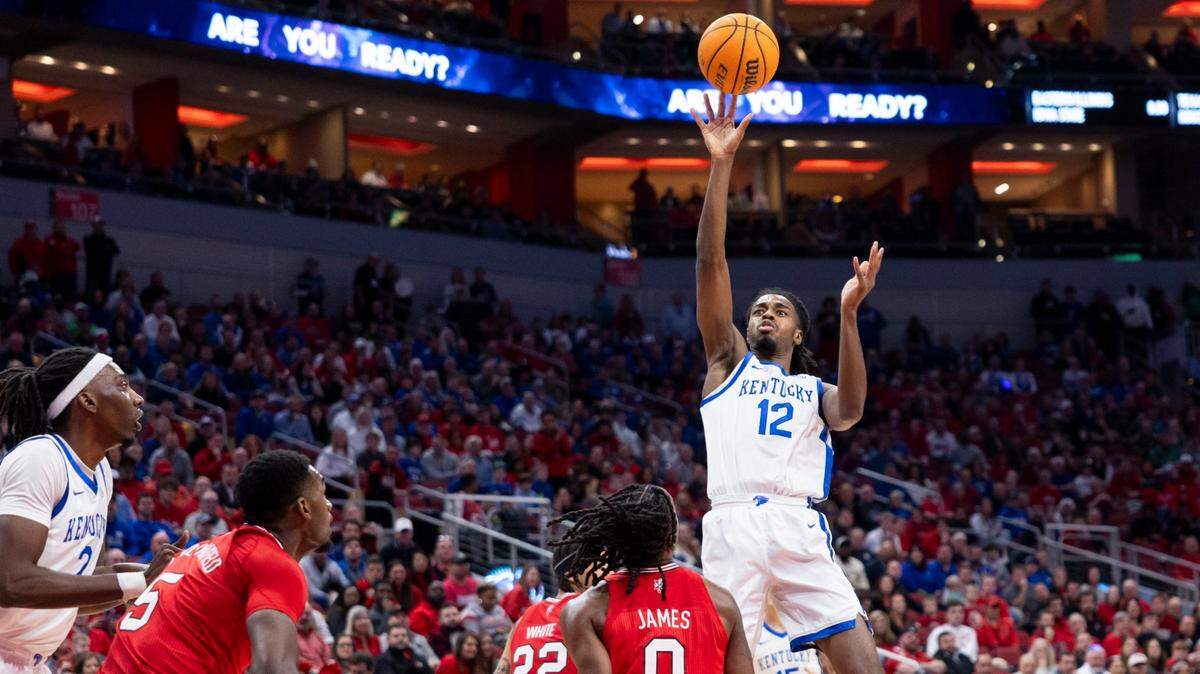 Shot chart from No. 9 Kentucky basketball’s 95-76 win over Louisville