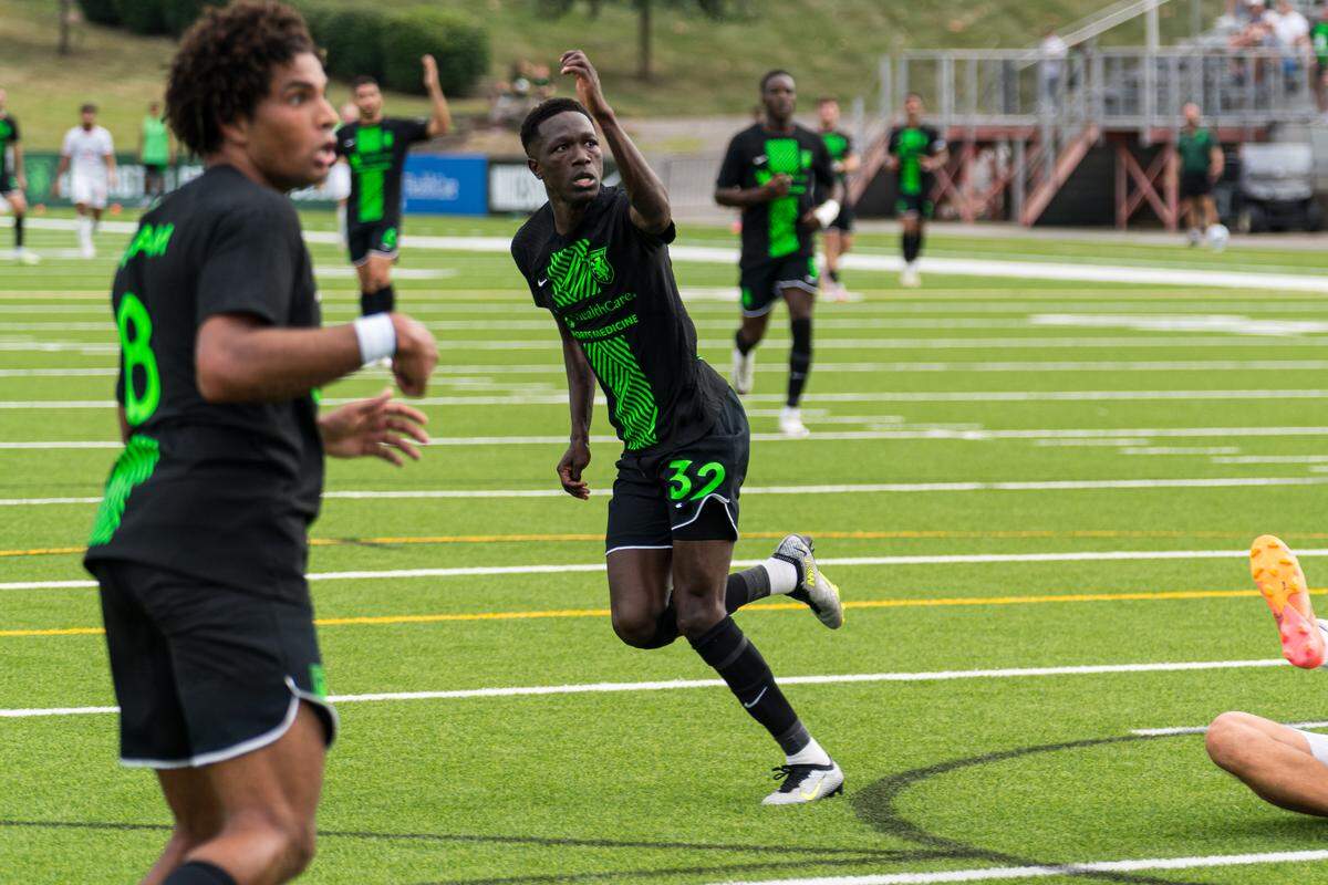 Forward Ates Diouf has scored 20 goals since joining Lexington Sporting Club last season.