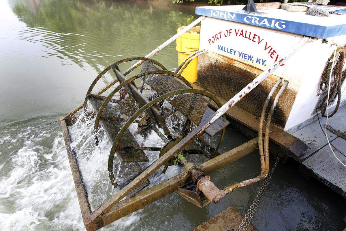 A paddle wheel propels the Valley View Ferry across the Kentucky River. As of Friday, the ferry stopped operating on weekends, and weekday service ends at 6 p.m. rather than 8 p.m.