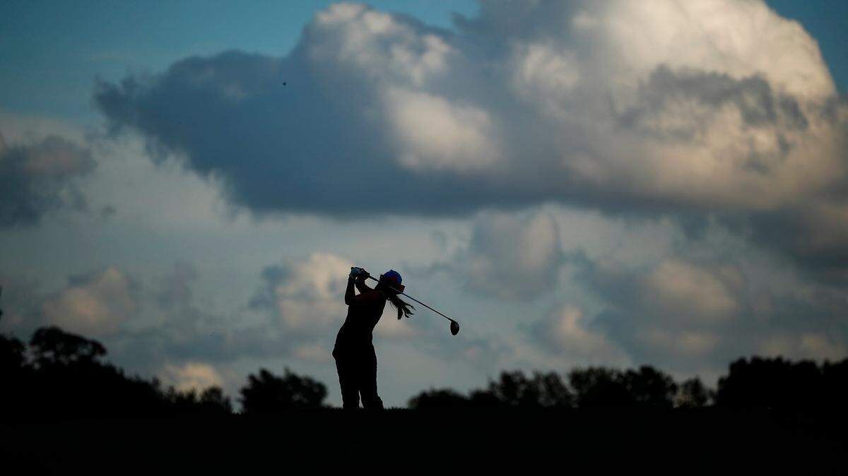 Lexington Christian Academy’s Mary Keene Marrs tees off on the 18th hole during the Girls’ Region 9 Golf Championships at Kearney Hill Golf Links on Sept. 29, 2020.