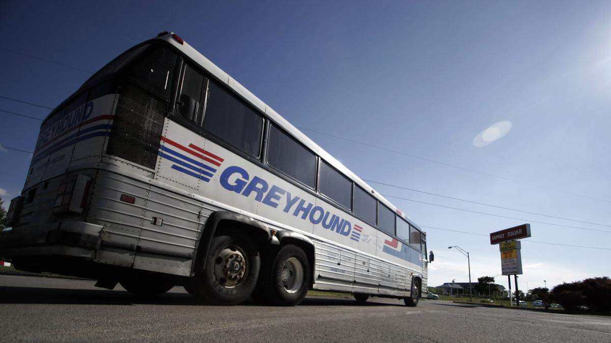 In this file photo, a Greyhound bus bound for Charleston, W.V. leaves the Greyhound Bus Station in Lexington.