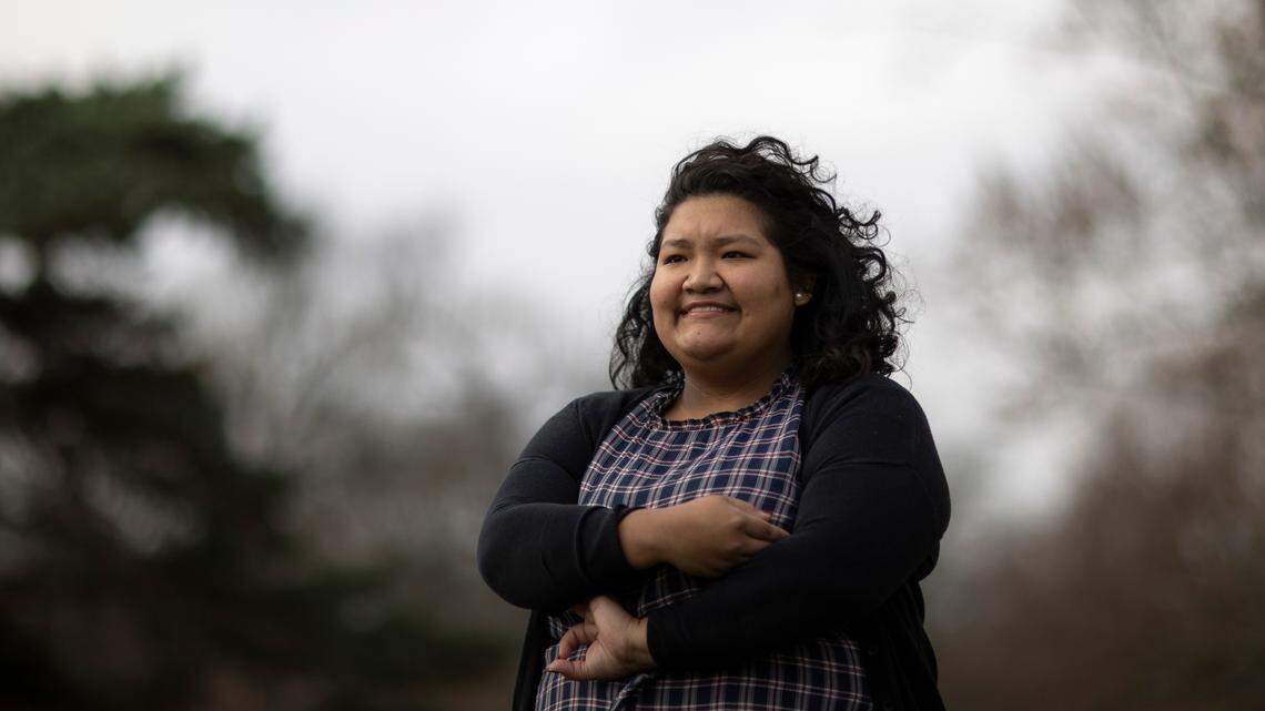 Mizari Suarez poses for a portrait at Castlewood Park in Lexington, Ky., on Thursday, Nov. 12, 2020.