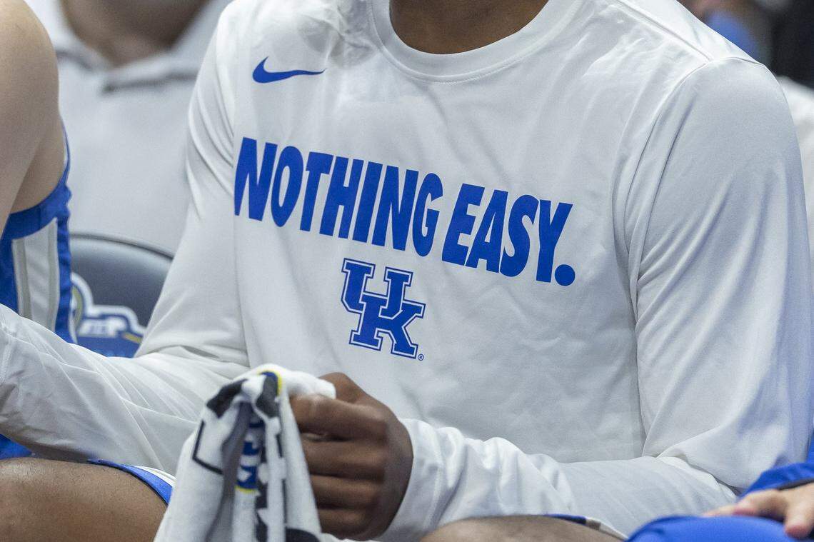 Kentucky guard Lamont Butler wears a shooting shirt during an SEC Tournament game at Bridgestone Arena in Nashville last week. UK players are responsible for their personal bags and luggage when the Wildcats travel for games.