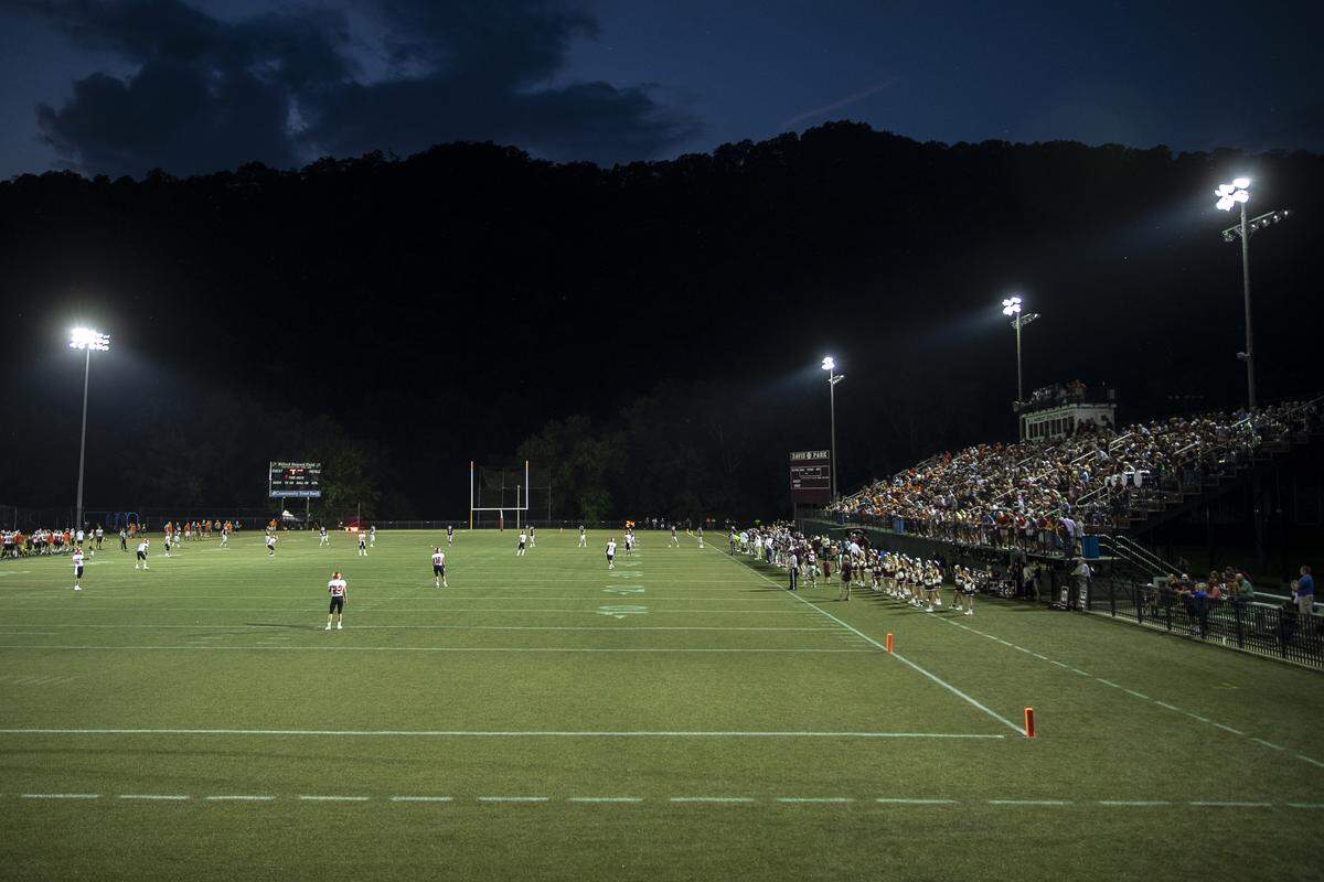 Mountains rise above the W.C. Hambley Athletic Complex in Pikeville.
