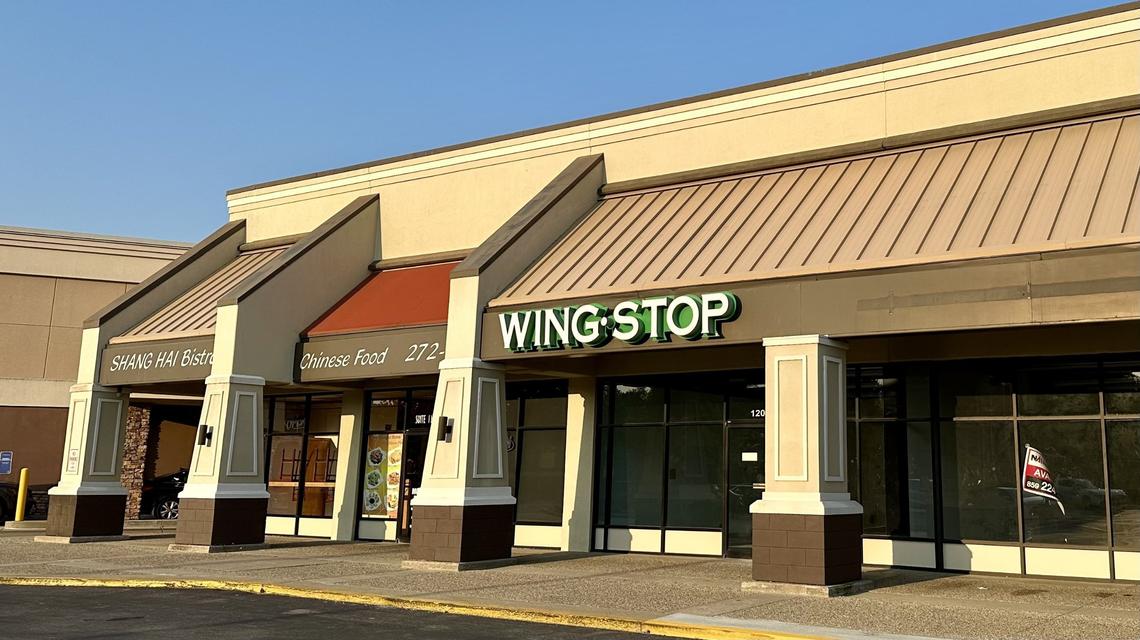The Wingstop sign has gone up at 4101 Tates Creek Centre Dr. but the restaurant is still empty.