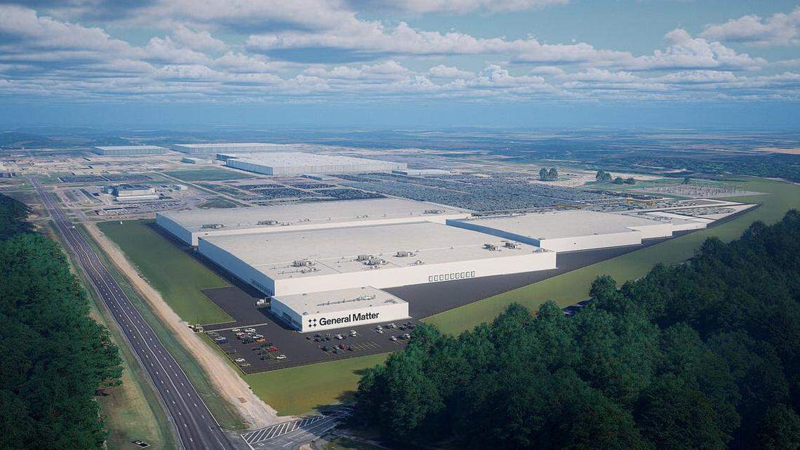 General Matter is bringing uranium enrichment back to the United States, starting at the site where the U.S. enrichment industry was born. An August 2025 rendering shows the company’s future site where it hopes to enrich uranium by the end of the decade.