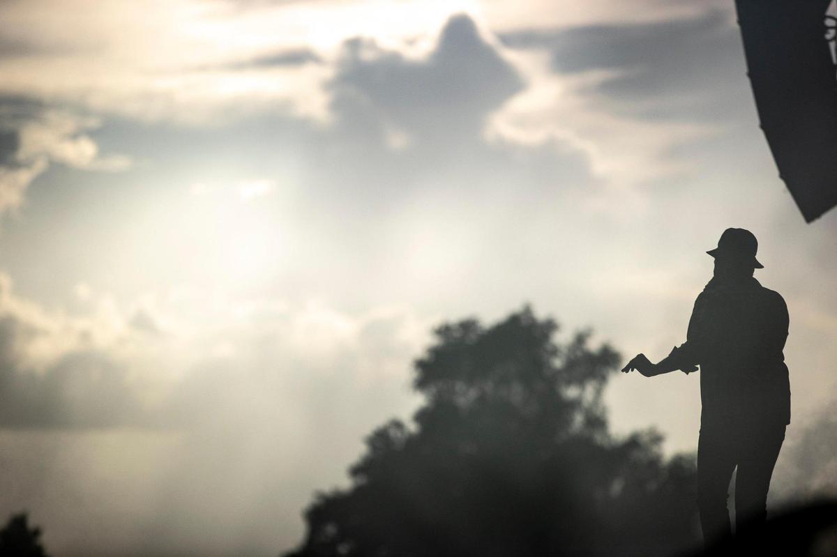 Leon Bridges performs at the Railbird Festival at Keeneland in Lexington, Ky., on Saturday, Aug. 28, 2021.