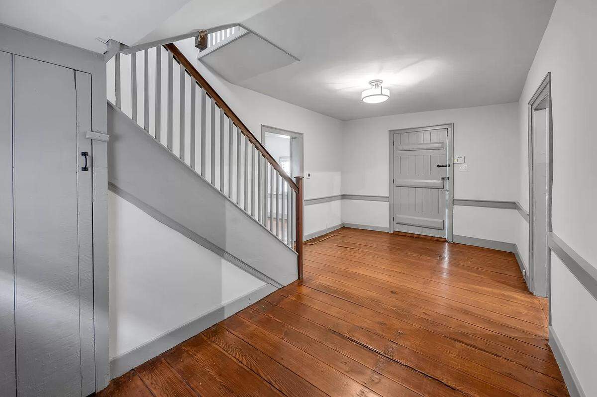The view of the front door and entryway into the Rankin House, a historic home now up for sale in Lexington. 