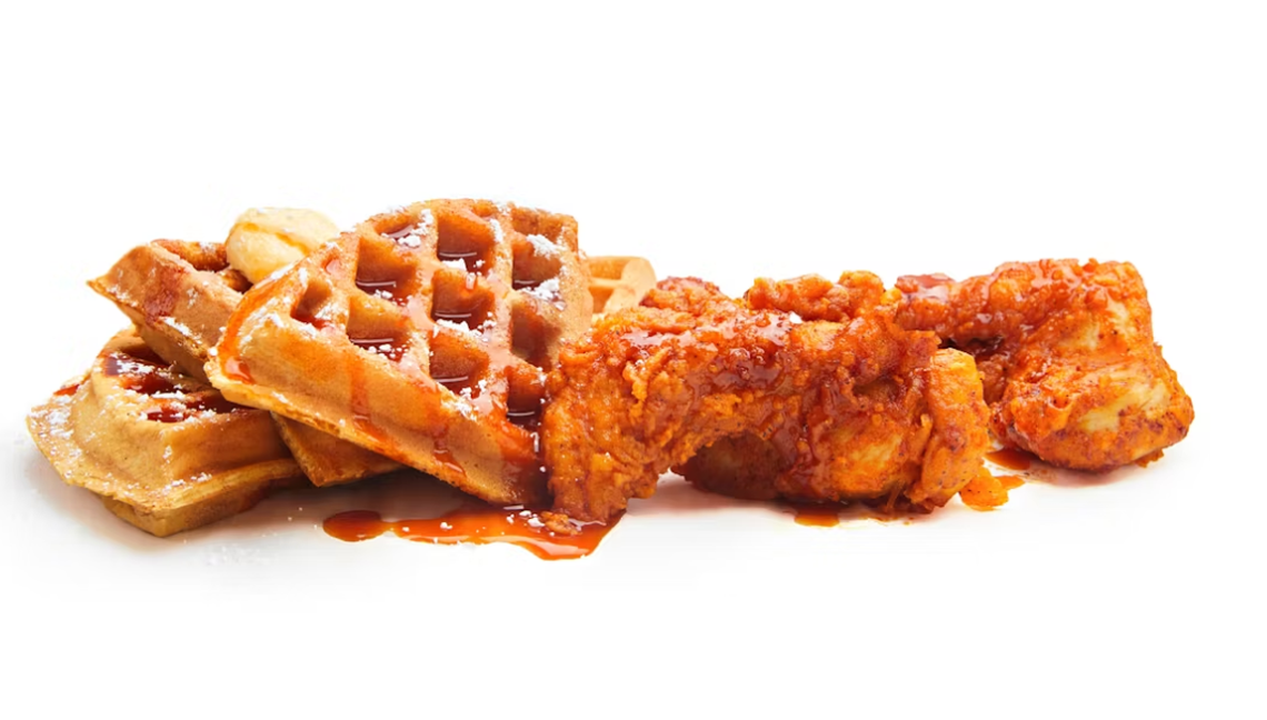 Jumbo chicken tenders and waffles from Joella’s.