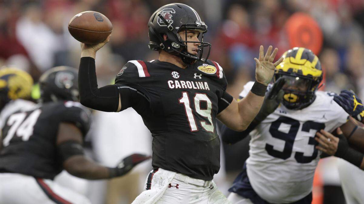 South Carolina quarterback Jake Bentley (No. 19) will be the most proficient passer Kentucky has faced in 2018.