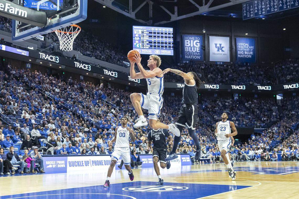 Kentucky basketball guard Collin Chandler led the Wildcats in minutes played during an exhibition loss to Georgetown on Thursday at Rupp Arena. 