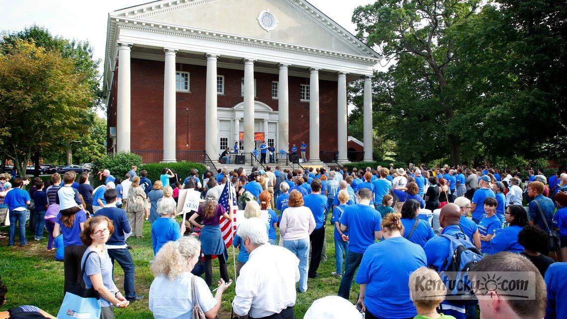 Bereans for Fairness held a rally and marched to city hall to face the Berea City Council as they voted on the proposed ordinance to create a human rights commission on Tuesday September 20, 2011 in Berea, Ky. Photo by Mark Cornelison | Staff