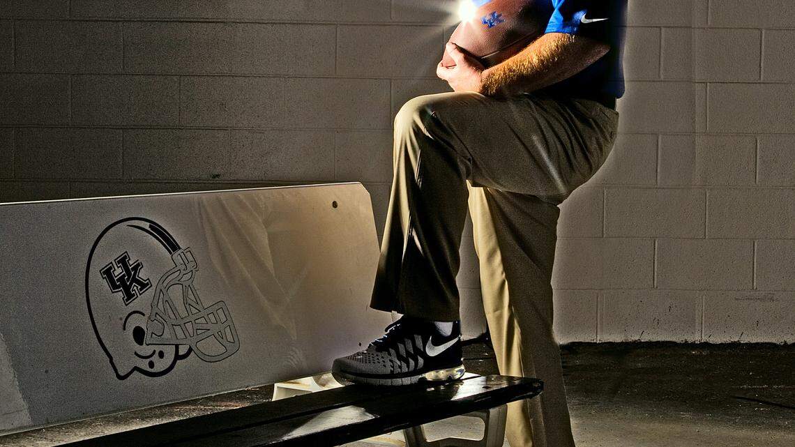 UK football coach Mark Stoops at UK photo day  on Monday August 5, 2013 in Lexington, Ky. Photos by Mark Cornelison | Staff