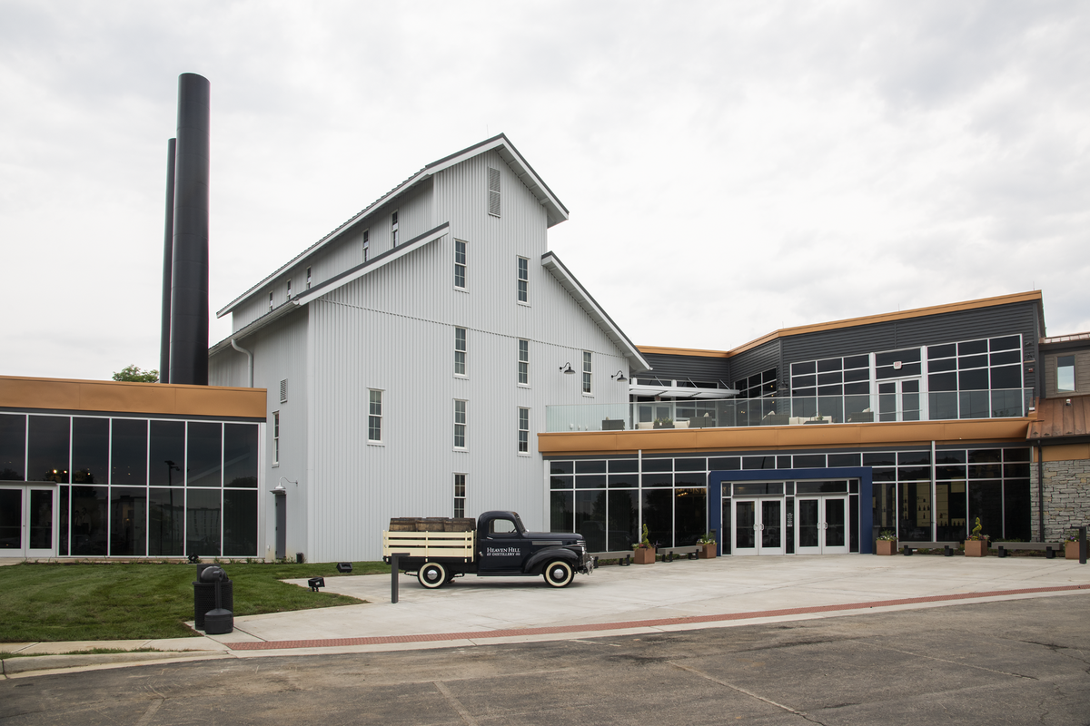 The new Heaven Hill Bourbon Experience in Bardstown features a replica of a 1935 distillery, along with a vintage barrel truck like the Shapira brothers used in the 1940s.