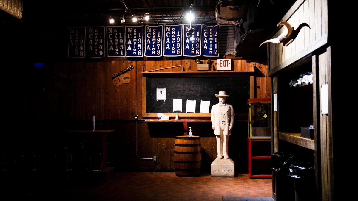 Austin City Saloon, in Lexington, Ky., hosts the live recording of Overtones, co-hosted by Renee Cobb and Rachel Crowe on Wednesday, Feb. 24, 2021.