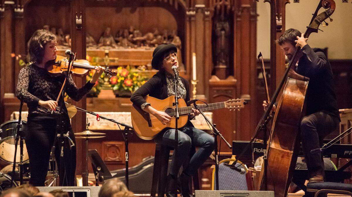 The JoAnna James Trio -- Anna Hess (violin), JoAnna James (guitar) and Richard Young (bass) -- performed in last fall’s Leonard Cohen tribute concert.